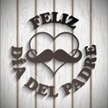 Heart with a mustache and text feliz dia del padre Royalty Free Stock Photo