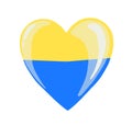 Heart in national colors of Ukraine. Vector illustration in support of Ukraine. yellow-blue heart, t-shirt print. stop the war