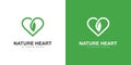 Heart nature logo design vector