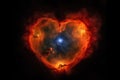 heart nebula with a view of a distant star system, with the heart at the center Royalty Free Stock Photo