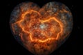 heart nebula with a view of a distant star system, with the heart at the center Royalty Free Stock Photo