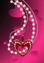 Heart necklace and beads Royalty Free Stock Photo