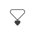 Heart Necklace vector icon