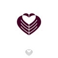 Heart negative space hands vector logotype Royalty Free Stock Photo