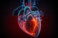 Heart in neon colors. Medical poster Royalty Free Stock Photo