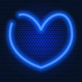 Heart. Neon glow. Colored vector illustration. Isolated background of blue hearts. Valentines Day. The symbol of lovers.