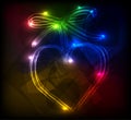 Heart neon light background