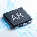AR Augmented Reality Chip on a Futuristic Circuit Board Royalty Free Stock Photo