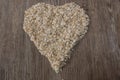 Heart of oat flakes Royalty Free Stock Photo