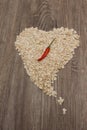 Heart of oat flakes Royalty Free Stock Photo