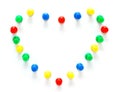 Heart from office color pin Royalty Free Stock Photo