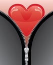 Heart With Open Zipper