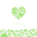 Heart organic vegetables food vector