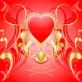 Heart ornament background. Valentine day