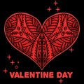 Heart ornamental pattern valentine. Royalty Free Stock Photo