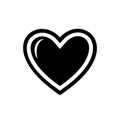 Heart with outline pictogram, icon isolated on a white background.