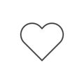 Heart outline vector icon. Vector cartoon flat love symbol isolated on the white background