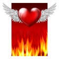 A heart with outstretched angel wings Royalty Free Stock Photo