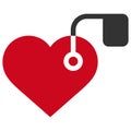 Heart Pacemaker Vector Icon Flat Illustration