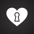 Heart pad lock icon on black background for graphic and web design, Modern simple vector sign. Internet concept. Trendy symbol for Royalty Free Stock Photo