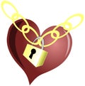 Isolated stylized heart with padlock Royalty Free Stock Photo
