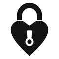 Heart padlock icon simple vector. Event planner