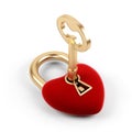 Heart padlock on a white background.