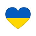 Heart painted in the colors of the flag of the independent country Ukraine on a white background - Vector