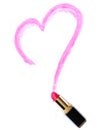 Heart painted lipstick Royalty Free Stock Photo