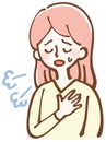 heart palpitations dyspnea female illustration