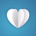 Heart in paper art style. Graphic design. Royalty Free Stock Photo