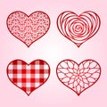 Heart. Paper cut templates with carved pattern. Valentine`s Day card, wedding invitations Royalty Free Stock Photo