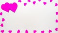 Heart paper group color pink on white background