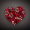 Heart of paper quilling for Valentine's day