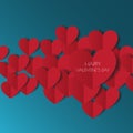 Heart Paper Sticker With Shadow Valentine's day vector illustrat