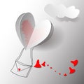 Heart Paper Sticker With Shadow - vector