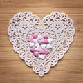 Heart paper with suger hearts Royalty Free Stock Photo