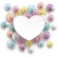 Paper Heart Pastel Colored Balloons Shadwos Royalty Free Stock Photo