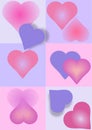 Heart pastel valentine day lilac pink tender card