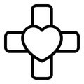 Heart patch icon outline vector. Broken heart Royalty Free Stock Photo