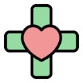 Heart patch icon vector flat Royalty Free Stock Photo