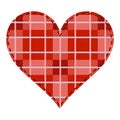 Heart in Patchwork Red Tartan