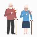 Heart patient elderly male and female, Chest patients icon