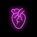 Heart patient icon neon vector Royalty Free Stock Photo