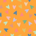 Vector seamless pattern of colorful hearts Royalty Free Stock Photo