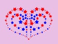 a heart pattern created from red and blue stars