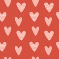 Heart pattern. Hand drawn heart design elements. Valentines Day texture. Color doodle heart. Romantic wallpaper design