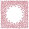 Cute frame made of small red hearts on white background vector illustration Royalty Free Stock Photo