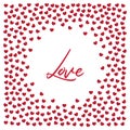 Cute love frame made of small red hearts on white background vector illustration Royalty Free Stock Photo