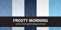 Heart pattern set Frosty Morning. Vector seamless backgrounds Royalty Free Stock Photo